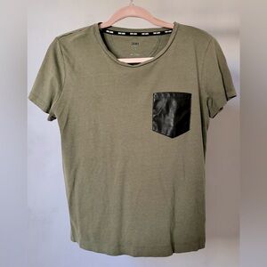 DKNY Green and Black Short Sleeve Tee